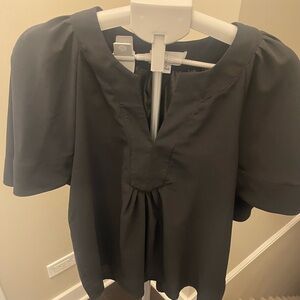 CeCe Black Puff Sleeve Blouse